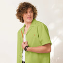 Comprar Camisa España verde ácido manga corta unisex La Flamenca de Borgoña, Bandera de España, Cruz de Borgoña, Patricia Muñoz, VOX, Santiago Abascal