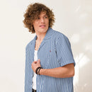 Comprar Camisa rayas azules manga corta unisex La Flamenca de Borgoña, Bandera de España, Cruz de Borgoña, Patricia Muñoz, VOX, Santiago Abascal