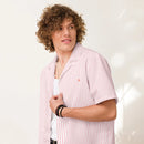 Comprar Camisa rayas rosas manga corta unisex La Flamenca de Borgoña, Bandera de España, Cruz de Borgoña, Patricia Muñoz, VOX, Santiago Abascal