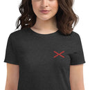 Comprar Camiseta Cruz de Borgoña bordada Mujer Manga corta La Flamenca de Borgoña, Bandera de España, Cruz de Borgoña, Patricia Muñoz, VOX, Santiago Abascal