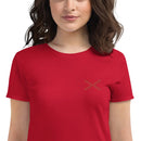 Comprar Camiseta Cruz de Borgoña bordada Mujer Manga corta La Flamenca de Borgoña, Bandera de España, Cruz de Borgoña, Patricia Muñoz, VOX, Santiago Abascal
