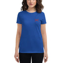 Comprar Camiseta Cruz de Borgoña bordada Mujer Manga corta La Flamenca de Borgoña, Bandera de España, Cruz de Borgoña, Patricia Muñoz, VOX, Santiago Abascal