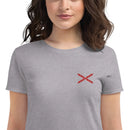 Comprar Camiseta Cruz de Borgoña bordada Mujer Manga corta La Flamenca de Borgoña, Bandera de España, Cruz de Borgoña, Patricia Muñoz, VOX, Santiago Abascal