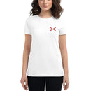 Comprar Camiseta Cruz de Borgoña bordada Mujer Manga corta La Flamenca de Borgoña, Bandera de España, Cruz de Borgoña, Patricia Muñoz, VOX, Santiago Abascal