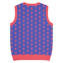 Comprar Chaleco Taurino azul de punto con cuello pico La Flamenca de Borgoña Bandera España