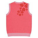 Comprar Chaleco rosa Flores de punto con cuello pico La Flamenca de Borgoña Bandera España