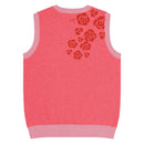 Comprar Chaleco rosa Flores de punto con cuello pico La Flamenca de Borgoña Bandera España