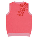 Comprar Chaleco rosa Flores de punto con cuello pico La Flamenca de Borgoña Bandera España