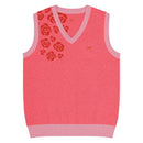 Comprar Chaleco rosa Flores de punto con cuello pico La Flamenca de Borgoña Bandera España