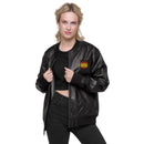 Comprar Chaqueta bomber piel vegana División Azul La Flamenca de Borgoña, Bandera de España, Cruz de Borgoña, Patricia Muñoz, VOX, Santiago Abascal