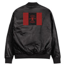 Comprar Chaqueta bomber piel vegana Falange La Flamenca de Borgoña, Bandera de España, Cruz de Borgoña, Patricia Muñoz, VOX, Santiago Abascal
