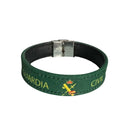 Comprar Copia de Pulsera Guardia Civil piel La Flamenca de Borgoña, Bandera de España, Cruz de Borgoña, Patricia Muñoz, VOX, Santiago Abascal