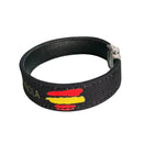 Comprar Copia de Pulsera Legión piel marron bandera La Flamenca de Borgoña, Bandera de España, Cruz de Borgoña, Patricia Muñoz, VOX, Santiago Abascal