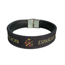 Comprar Copia de Pulsera Legión piel marron bandera La Flamenca de Borgoña, Bandera de España, Cruz de Borgoña, Patricia Muñoz, VOX, Santiago Abascal