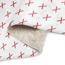 Comprar Manta sherpa Cruz de Borgoña mosaico blanco La Flamenca de Borgoña, Bandera de España, Cruz de Borgoña, Patricia Muñoz, VOX, Santiago Abascal