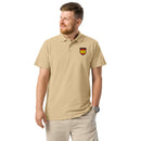 Comprar Polo División Azul de piqué premium La Flamenca de Borgoña, Bandera de España, Cruz de Borgoña, Patricia Muñoz, VOX