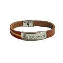 Comprar Pulsera Escudo España serraje camel La Flamenca de Borgoña, Bandera de España, Cruz de Borgoña, Patricia Muñoz, VOX, Santiago Abascal