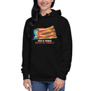 Comprar Sudadera con capucha unisex La Flamenca de Borgoña, Bandera de España, Cruz de Borgoña, Patricia Muñoz, VOX