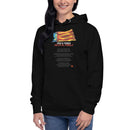 Comprar Sudadera con capucha unisex Valencia - Donación afectados DANA La Flamenca de Borgoña, Bandera de España, Cruz de Borgoña, Patricia Muñoz, VOX