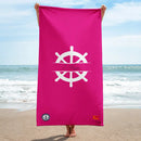 Comprar Toalla fucsia rosa capote - Colección Alta Mar VII La Flamenca de Borgoña, Bandera de España, Cruz de Borgoña, Patricia Muñoz, VOX, Santiago Abascal