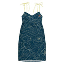 Comprar Vestido midi con tirantes ajustables Flores azules La Flamenca de Borgoña Bandera España