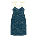 Comprar Vestido midi con tirantes ajustables Flores azules La Flamenca de Borgoña Bandera España