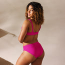 Bikini talle alto Fucsia rosa capote - LaFlamencadeBorgoña