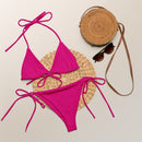 Bikini de triángulo Fucsia rosa capote - LaFlamencadeBorgoña