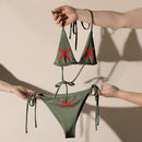 Bikini de triángulo Cruz de Borgoña verde militar - LaFlamencadeBorgoña