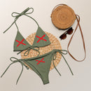 Bikini de triángulo Cruz de Borgoña verde militar - LaFlamencadeBorgoña
