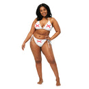 Bikini de triángulo Cruz de Borgoña blanco - LaFlamencadeBorgoña