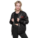 Comprar Chaqueta bomber piel vegana Tu regere imperio fluctus Hispane memento Bandera España La Flamenca de Borgoña Patricia Muñoz VOX