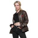 Comprar Chaqueta bomber piel vegana Tu regere imperio fluctus Hispane memento Bandera España La Flamenca de Borgoña Patricia Muñoz VOX
