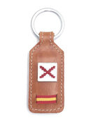 Comprar Llavero piel camel Cruz de Borgoña y Bandera España Bandera España La Flamenca de Borgoña Patricia Muñoz VOX