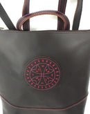 Comprar Mochila piel rosetón La Flamenca de Borgoña, Bandera de España, Cruz de Borgoña, Patricia Muñoz, VOX, Santiago Abascal