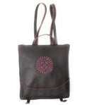 Comprar Mochila piel rosetón La Flamenca de Borgoña, Bandera de España, Cruz de Borgoña, Patricia Muñoz, VOX, Santiago Abascal