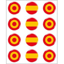 Pegatina silicona Bandera España franja circular 11 mm (1 unidad) La Flamenca de Borgoña Patricia Muñoz VOX