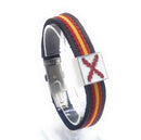Comprar Pulsera piel serraje Cruz de Borgoña Bandera España Bandera España La Flamenca de Borgoña Patricia Muñoz VOX