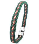 Comprar Pulsera trenzada verde bandera España cierre metálico La Flamenca de Borgoña, Bandera de España, Cruz de Borgoña, Patricia Muñoz, VOX, Santiago Abascal