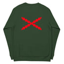 Comprar Sudadera Cruz de Borgoña orgánica raglán unisex Bandera España La Flamenca de Borgoña Patricia Muñoz VOX