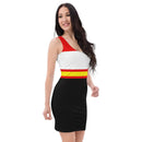 Vestido ceñido negro Bandera de España La Flamenca de Borgoña Patricia Muñoz VOX