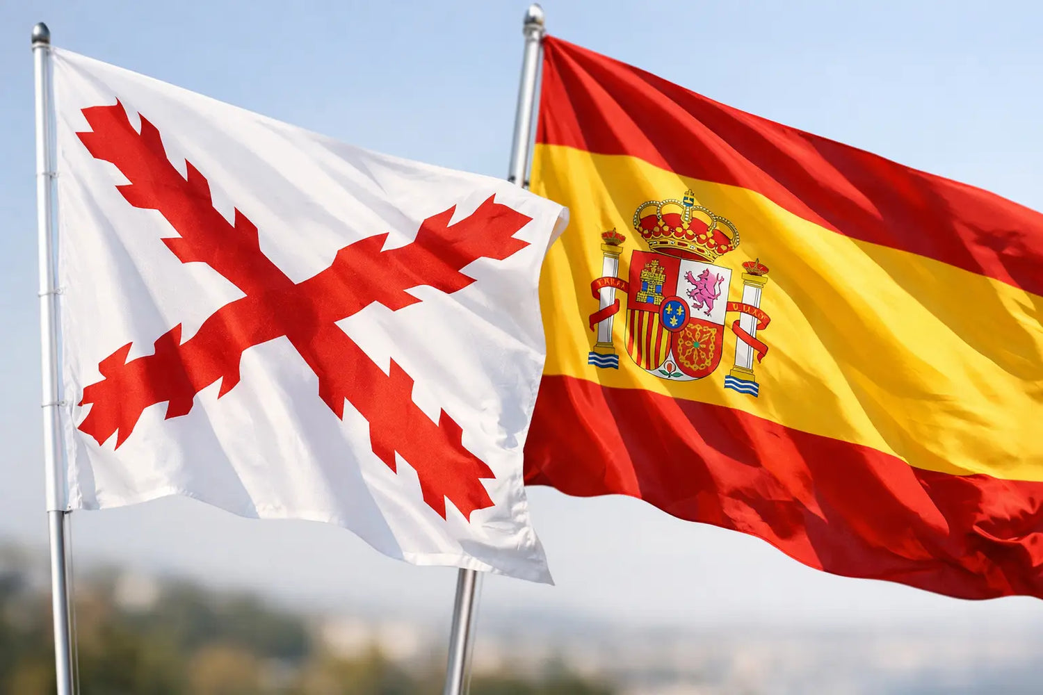 Cruz de Borgoña versus bandera constitucional