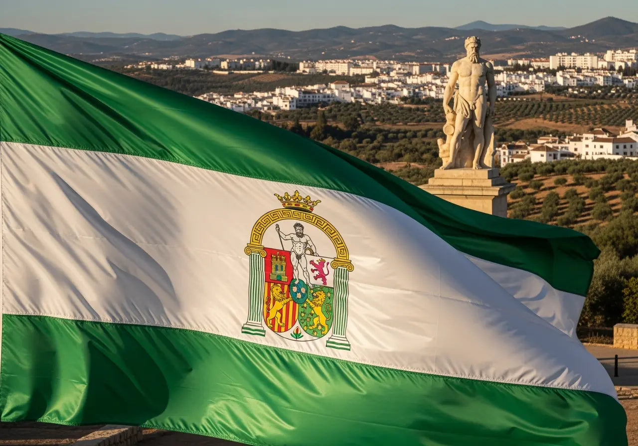Bandera-de-Andalucia-historia-origen-y-significado-completo La Flamenca de Borgoña Bandera España