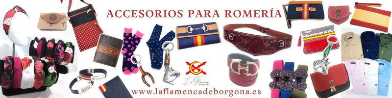 Bolsos rocieros para la Romería La Flamenca de Borgoña, Bandera de España, Cruz de Borgoña, Patricia Muñoz, VOX, Santiago Abascal 