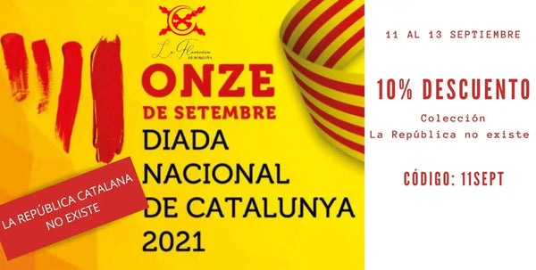 Diada de Cataluña 2021 La Flamenca de Borgoña, Bandera de España, Cruz de Borgoña, Patricia Muñoz, VOX, Santiago Abascal 