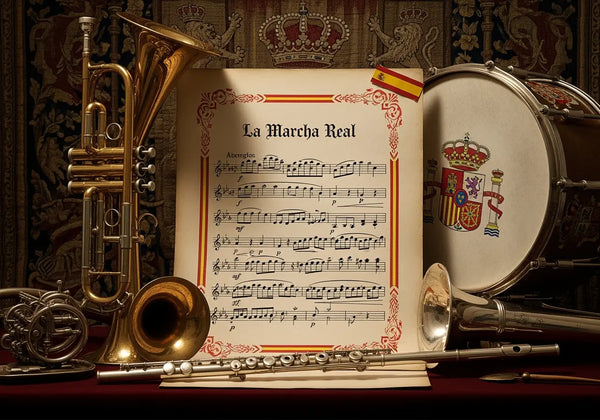 Historia-completa-del-himno-de-España-y-su-origen-como-Marcha-Real La Flamenca de Borgoña Bandera España