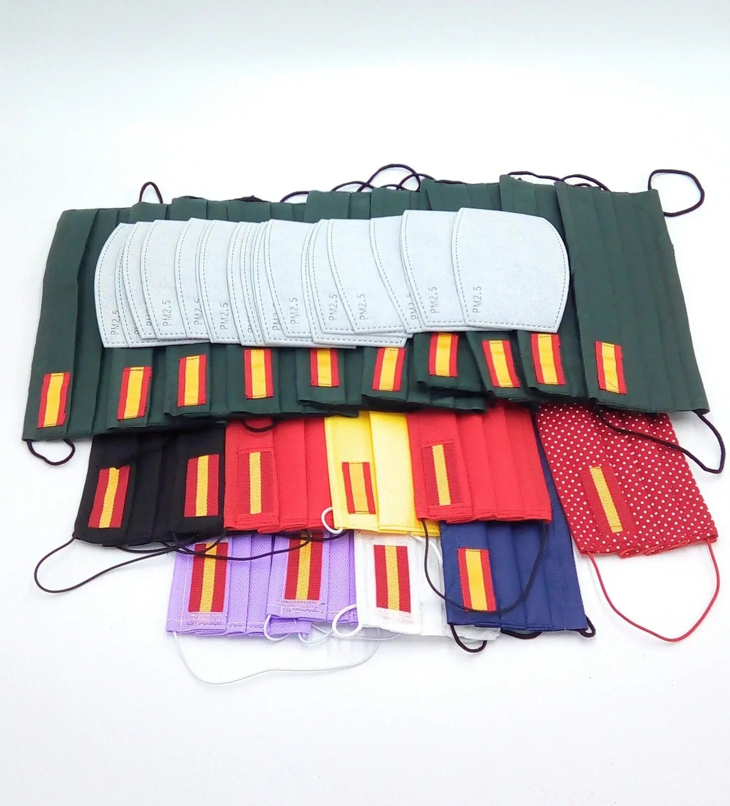 Lotes de mascarillas La Flamenca de Borgoña, Bandera de España, Cruz de Borgoña, Patricia Muñoz, VOX, Santiago Abascal 