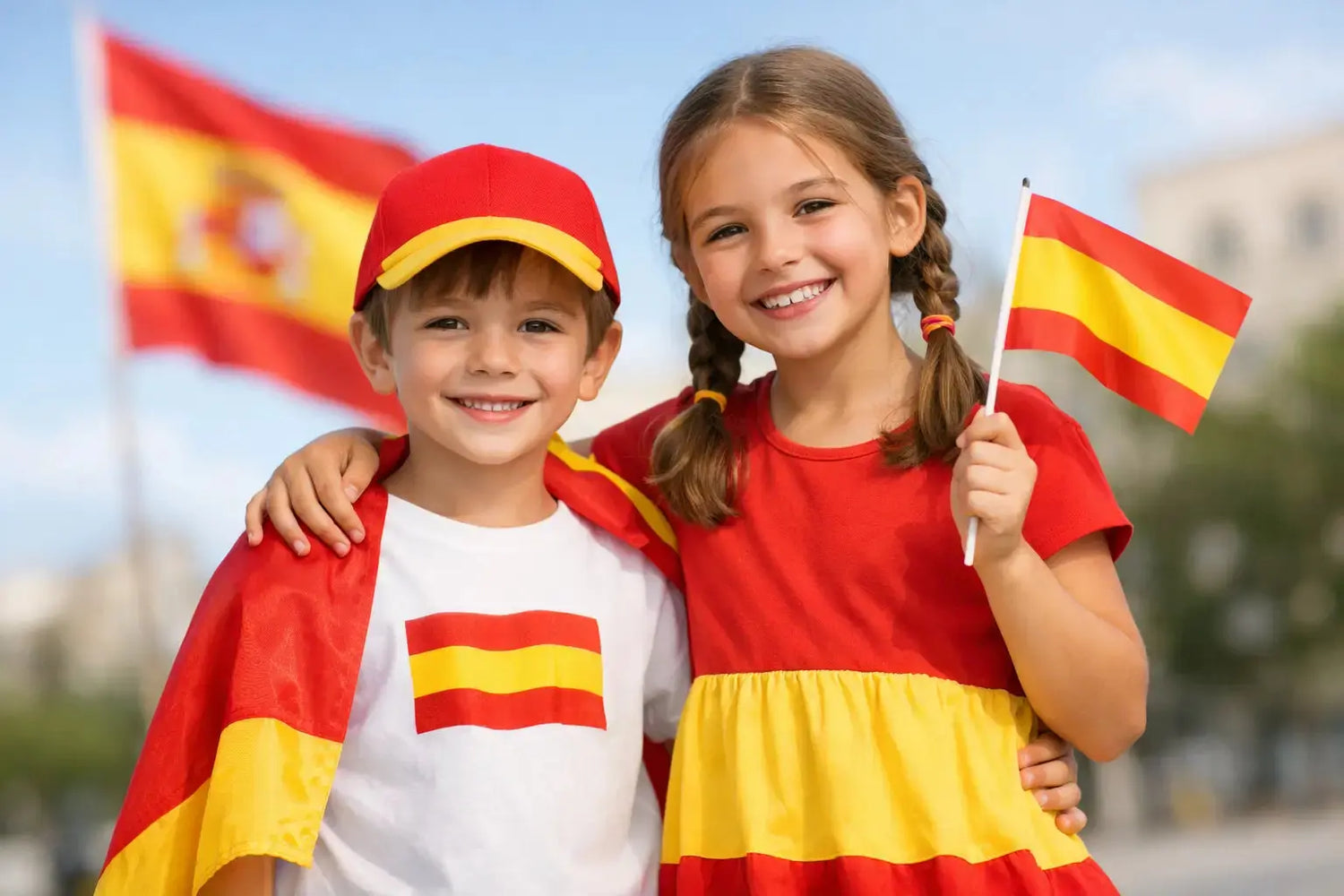 Ropa para niños con bandera de España y orgullo