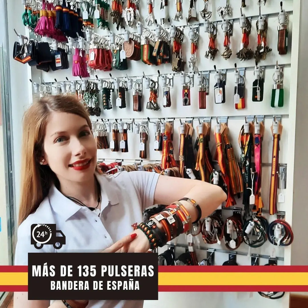 Significado de la Pulsera Bandera España La Flamenca de Borgoña, Bandera de España, Cruz de Borgoña, Patricia Muñoz, VOX, Santiago Abascal 