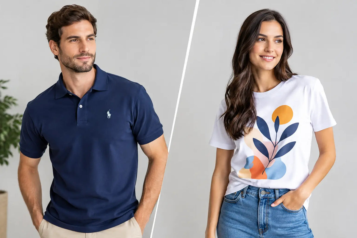 Polo bordado versus camiseta estampada cuál elegir